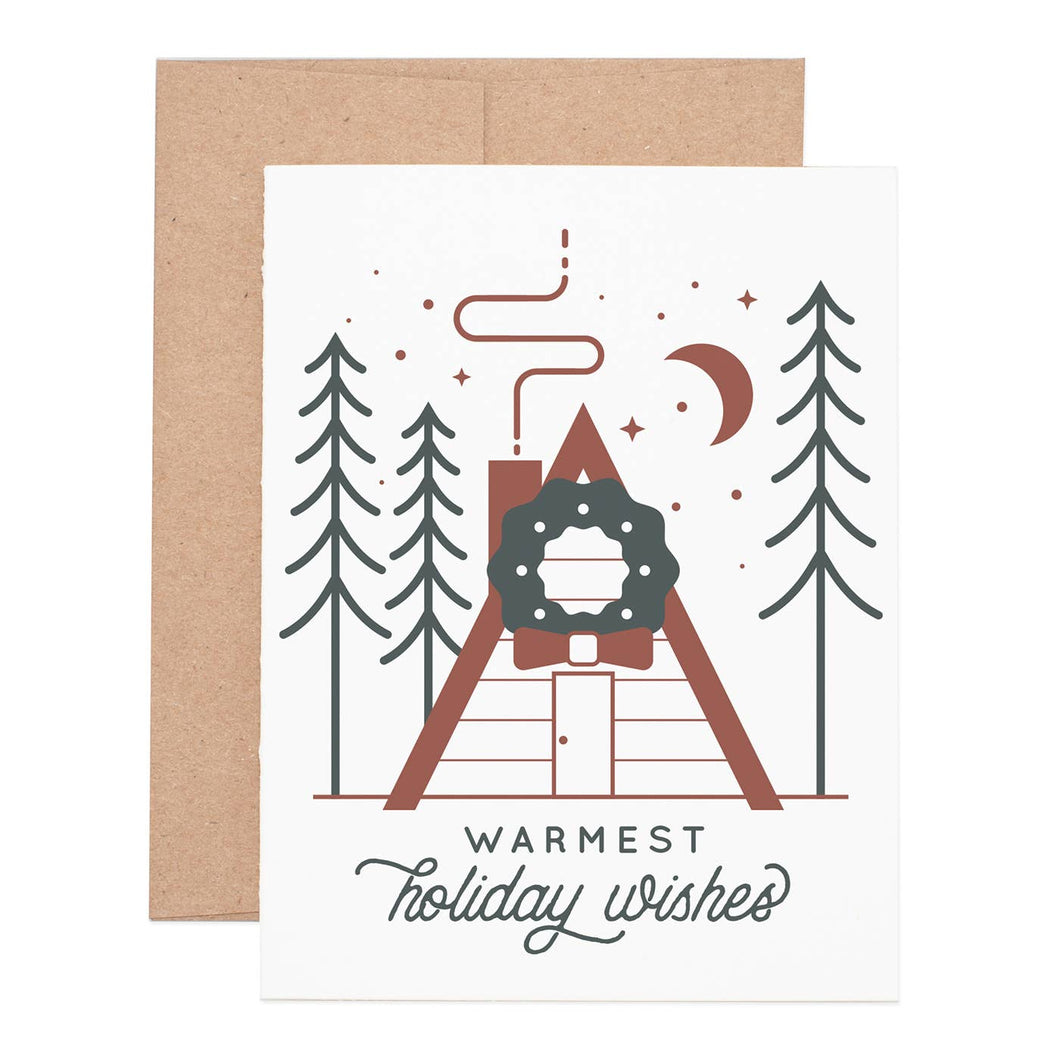 Warmest Holiday Wishes Cabin - Box of 6 Cards