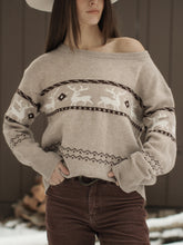 Load image into Gallery viewer, Reindeer Off The Shoulder Sweater
