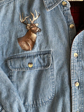 Load image into Gallery viewer, Vintage Denim Flannel Lined Deer Jacket - L
