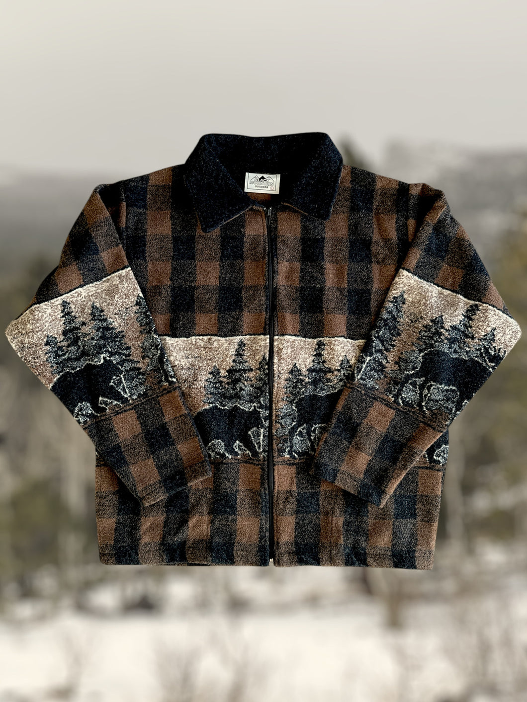 Vintage Plaid Winter Jacket - L