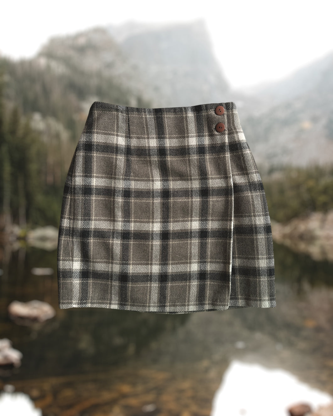 Vintage Wool Plaid Mini Skirt - 25/26