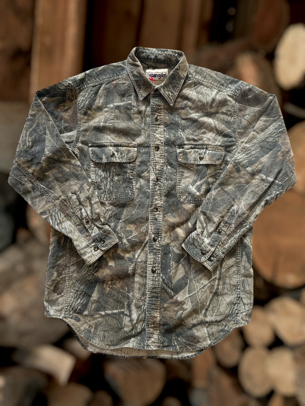 Vintage Wrangler Camo Flannel - L