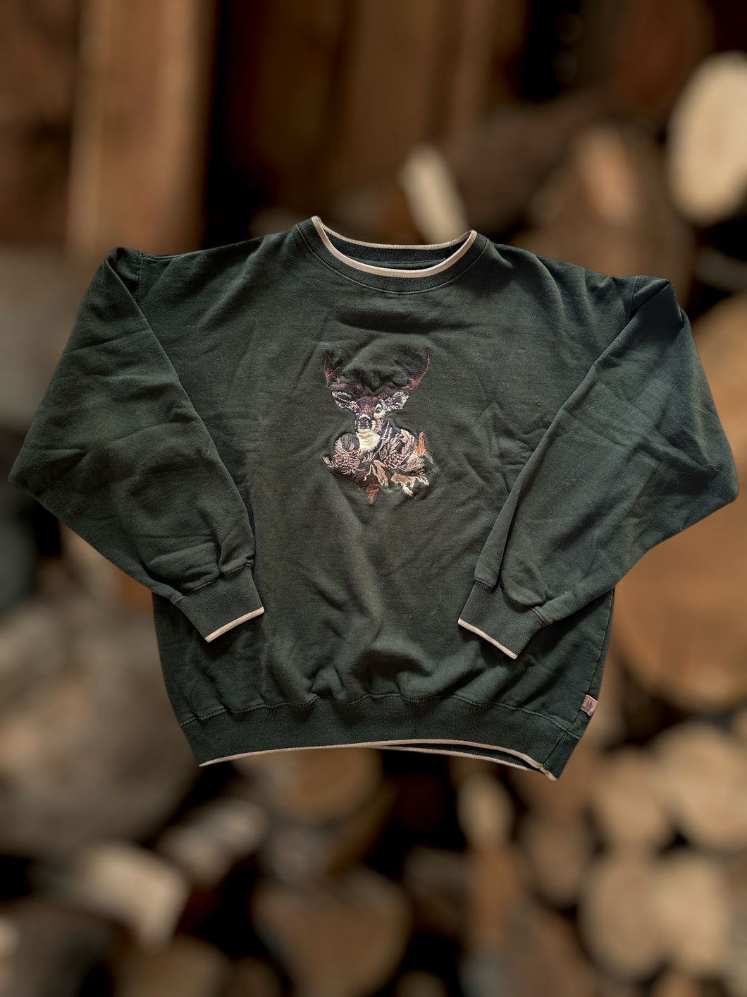 Vintage Embroidered Buck Crewneck - 2XL