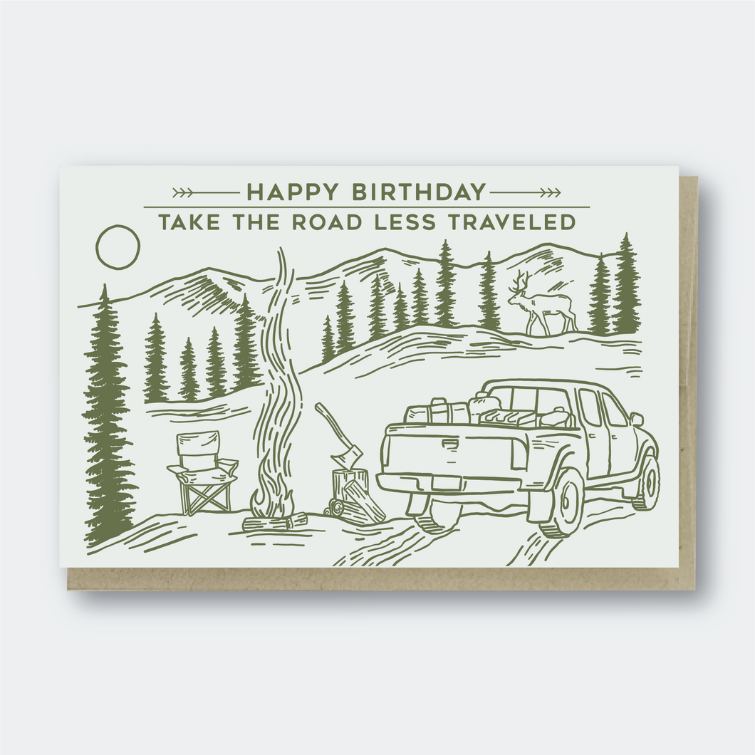 Happy Birthday Road Less Traveled Card